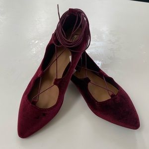Mossimo Velvet Lace Up Flats